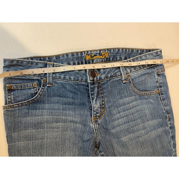 Cenne V Womens Vintage 1980s Jeans Boot Cut Leg Embroidered Pockets Blue Size 12 - Picture 4 of 11
